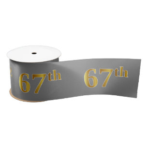 Faux/Imitation Gold "67th" Event Number (grijs) Lint