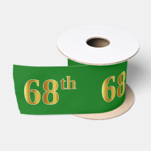 Faux/Imitation Gold "68th" Event Number (groen) Lint