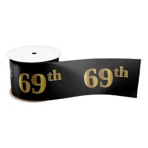 Faux/Imitation Gold "69th" Event Number (zwart) Lint