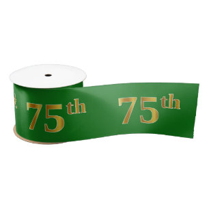 Faux/Imitation Gold "75th" Event Number (groen) Lint