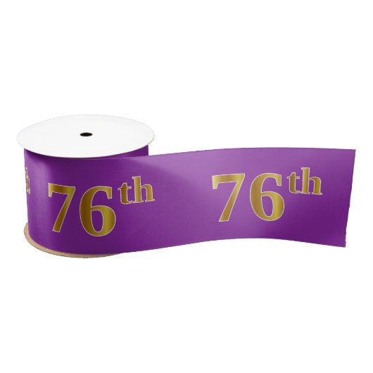 Faux/Imitation Gold "76th" Event Number (Paars) Lint (Spoel)