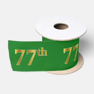 Faux/Imitation Gold "77th" Event Number (groen) Lint