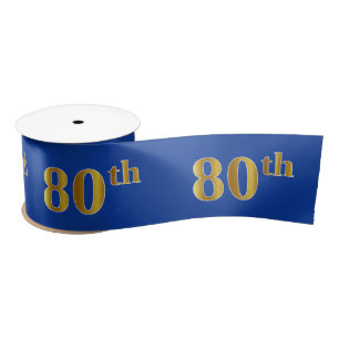 Faux/Imitation Gold "80th" Event Number (blauw) Lint