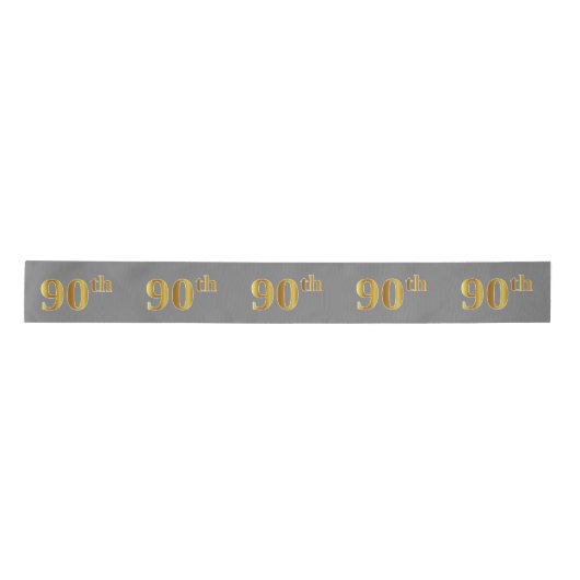 Faux/Imitation Gold "90th" Event Number (Grijs) Lint (Voorkant)