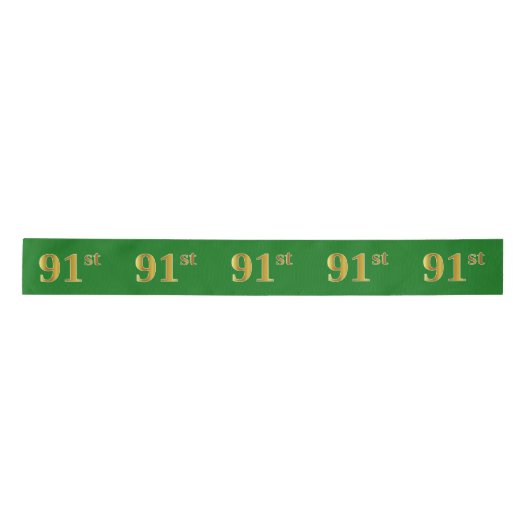 Faux/Imitation Gold "91st" Event Number (groen) Lint (Voorkant)