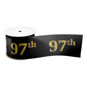 Faux/Imitation Gold "97th" Event Number (zwart) Lint