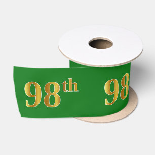 Faux/Imitation Gold "98th" Event Number (groen) Lint