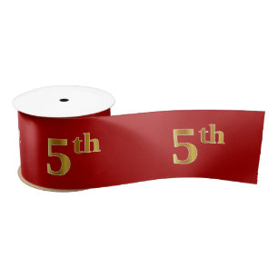 Faux/Imitation Gold look "5th" Event Number (rood) Lint