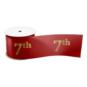 Faux/Imitation Gold look "7th" Event Number (rood) Lint