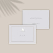 Faux in reliëf kustboot nautische formele bruiloft bedankkaart