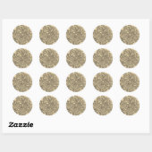 Faux Ingegraveerd Gold Design Seal Ronde Sticker (Vel)
