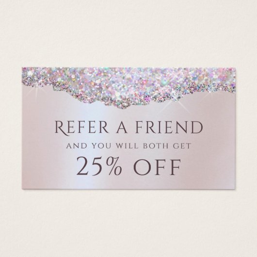 Faux iridescence rose feuille parties scintillant  (Devant)