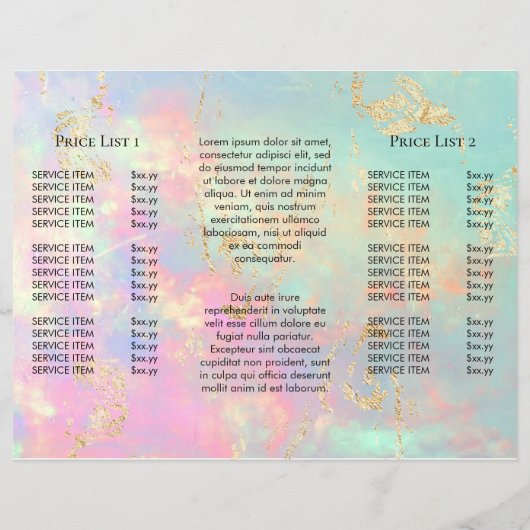 faux iridescent delicate opal brochure (Achterkant)