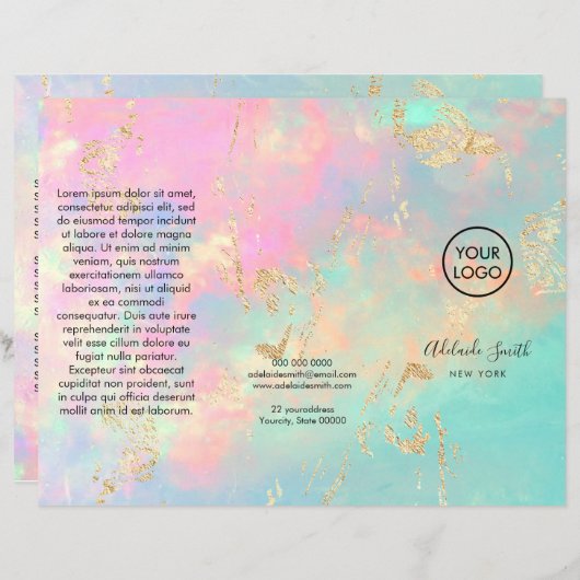 faux iridescent delicate opal brochure (Voorkant / Achterkant)