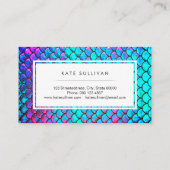 faux iridescent effect mermaid scale visitekaartje (Achterkant)