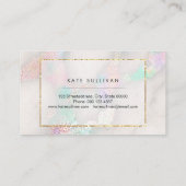 faux iridescent marble effect visitekaartje (Achterkant)