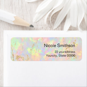 faux iridescent opal achtergrondlabels etiket