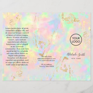 faux iridescent opal brochure