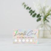 faux iridescent opal design loyalty visitekaartje (Staand voorkant)