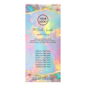 faux iridescent opal design rackkaart reclamekaart (Voorkant)