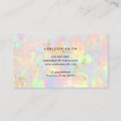 faux iridescent opal stone visitekaartje (Achterkant)