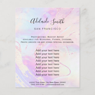 Faux Iridescent paars en faux glitter Flyer