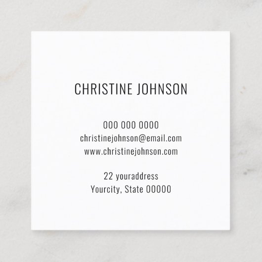 Faux Iridescent Seashell Square visitekaartje (Achterkant)