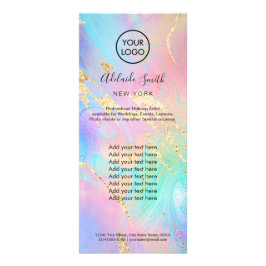 faux iridescent vloeibare marmer reclamekaart