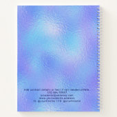 Faux Iridescente Foil Élégant Carnet Logo (Dos)