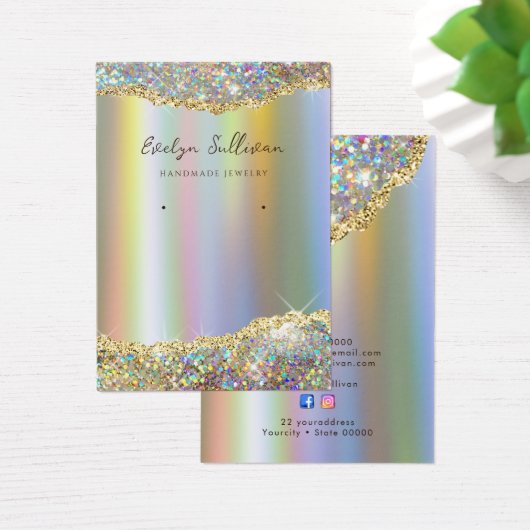 Faux iridescente parties scintillant feuille bijou (Bureau)