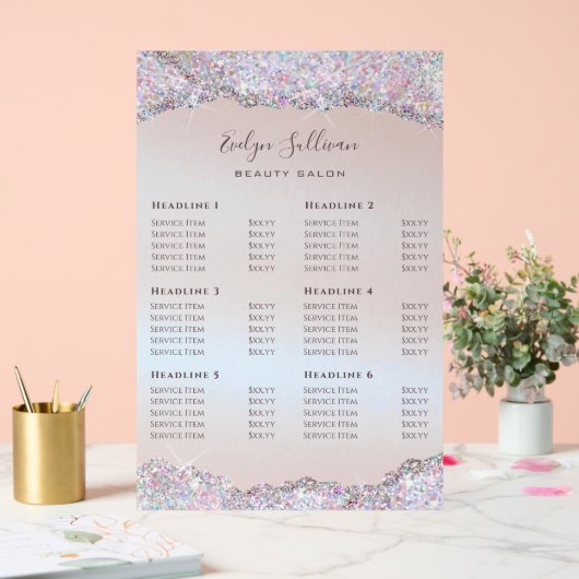 Faux Iridescente Parties scintillant rose Liste de (Mariage)
