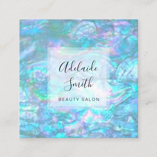 FAUX-iriscerende shell textuur Vierkante Visitekaartje (Voorkant)