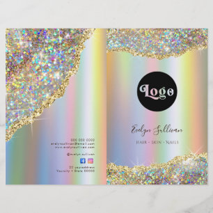 Faux iriserende glitter folie service menubrochure