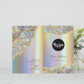 Faux iriserende glitter folie service menubrochure (Staand voorkant)