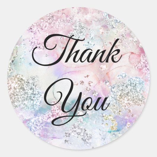 Faux iriserende glitter waterverf sticker (Voorkant)