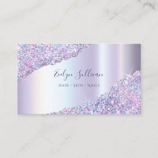 Faux iriserende lavendel glitter Visitekaartje (Voorkant)