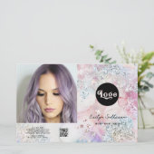 Faux iriserende waterverf glitter bifold brochure (Staand voorkant)