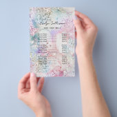 Faux iriserende waterverf prijslijst flyer (Hand)