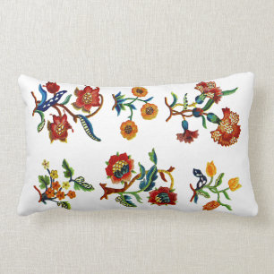 Faux Jacobean Embroidery Pillow Kussen