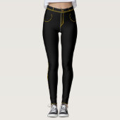 Faux jeans noirs leggings pour femmes (Devant)