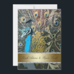 Faux Jewel & Elegant Peacock Faire-part de mariage<br><div class="desc">Utilisez ces élégants paons avec des faux bijoux invitations de mariage pour invitation vos invités au mariage de vos rêves. customisez complètement avec toutes vos informations mariages.</div>