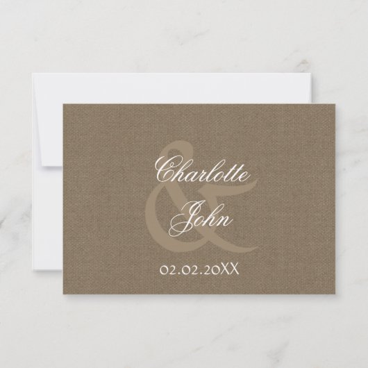 FAUX jute met smaragdgroene rsvp 3,5 x 5 (Achterkant)