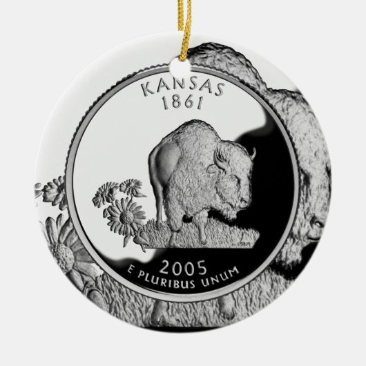 Faux Kansas State Quarter Keramisch Ornament (Voorkant)
