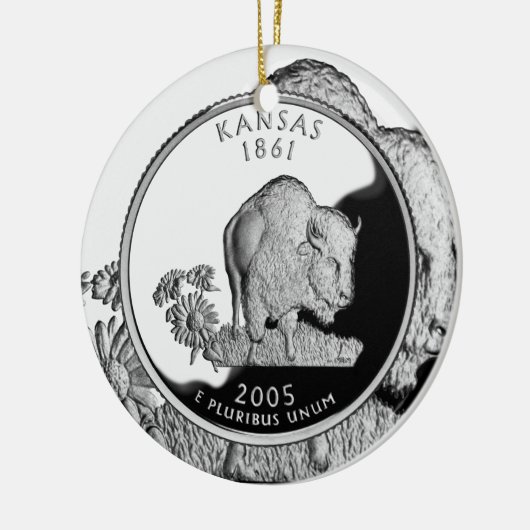 Faux Kansas State Quarter Keramisch Ornament (Links)