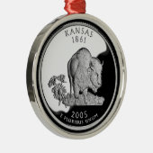 Faux Kansas State Quarter Metalen Ornament (Rechts)