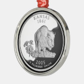 Faux Kansas State Quarter Metalen Ornament (Links)