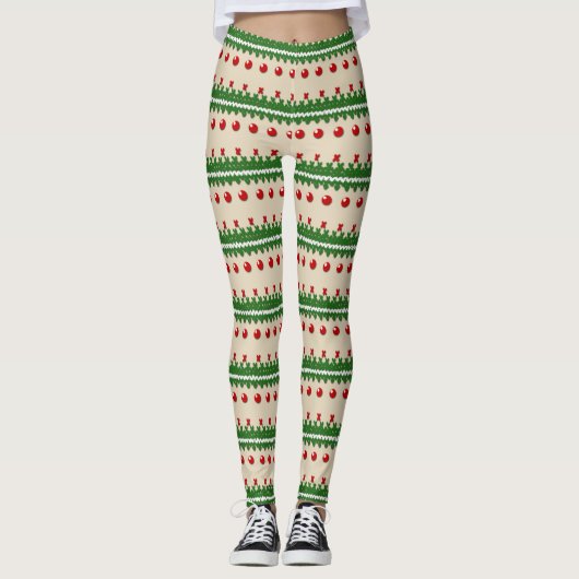 Faux Knished Christmas Leggings (Devant)