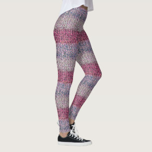 Faux Knit-Leggings in zachte kleuren en ombre Stri Leggings