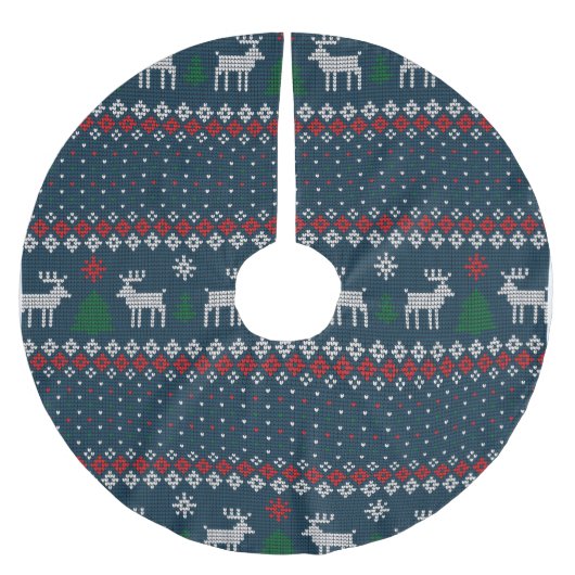 Faux Knitting Pattern kerstboom en Deer Kerstboom Rok (Voorkant)