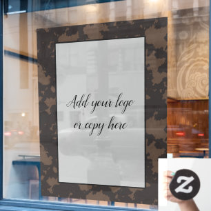 Faux Koe Afdrukken Zwart en Bruin Venster Cling Raamsticker